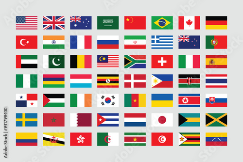 Wallpaper Mural Giant Flag Collection. Set of World Country National Flag. 
 Torontodigital.ca