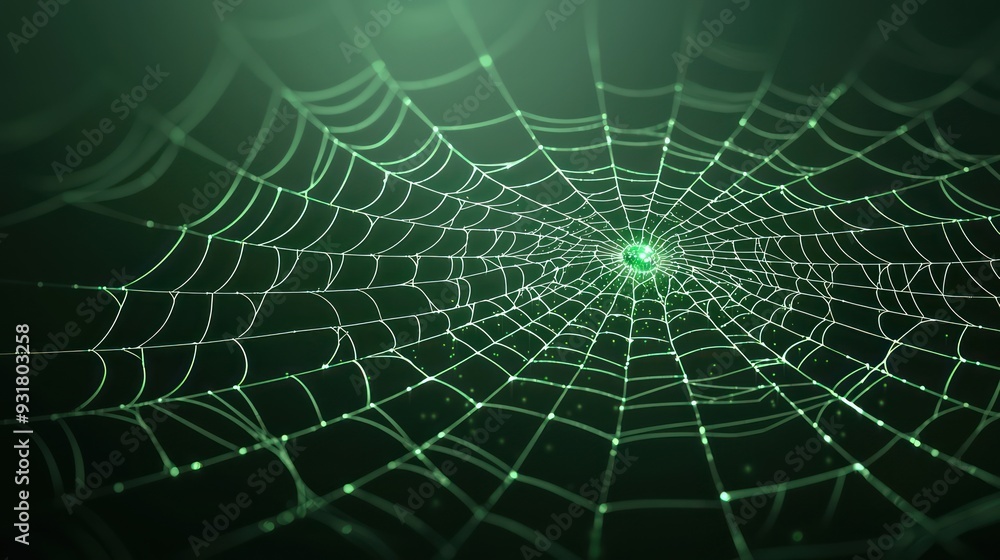 Glowing Neon Green Spiderweb in Dark Corner - Eerie and Intriguing Arachnid Web Illuminated with Soft Light, Generative Ai Glowing Neon Green Spiderweb in Dark Corner - Eerie and Intriguing Arachnid Web Illuminated with Soft Light, Generative Ai