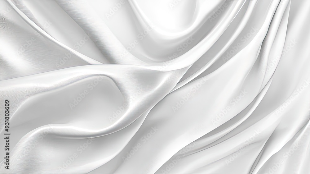 Abstract white fabric texture with soft folds and light reflections. Abstract white fabric texture with soft folds and light reflections.