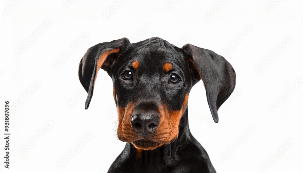 ドーベルマンの子犬のポートレート(Dobermann puppy portrait on white background)
ドーベルマンの子犬のポートレート(Dobermann puppy portrait on white background)