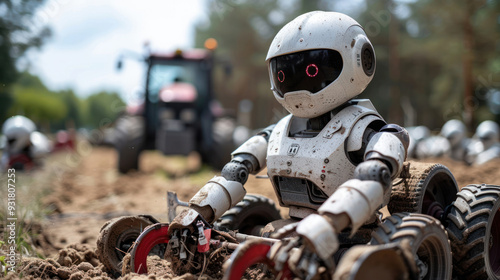 AI robot drives smart tractor autonomously