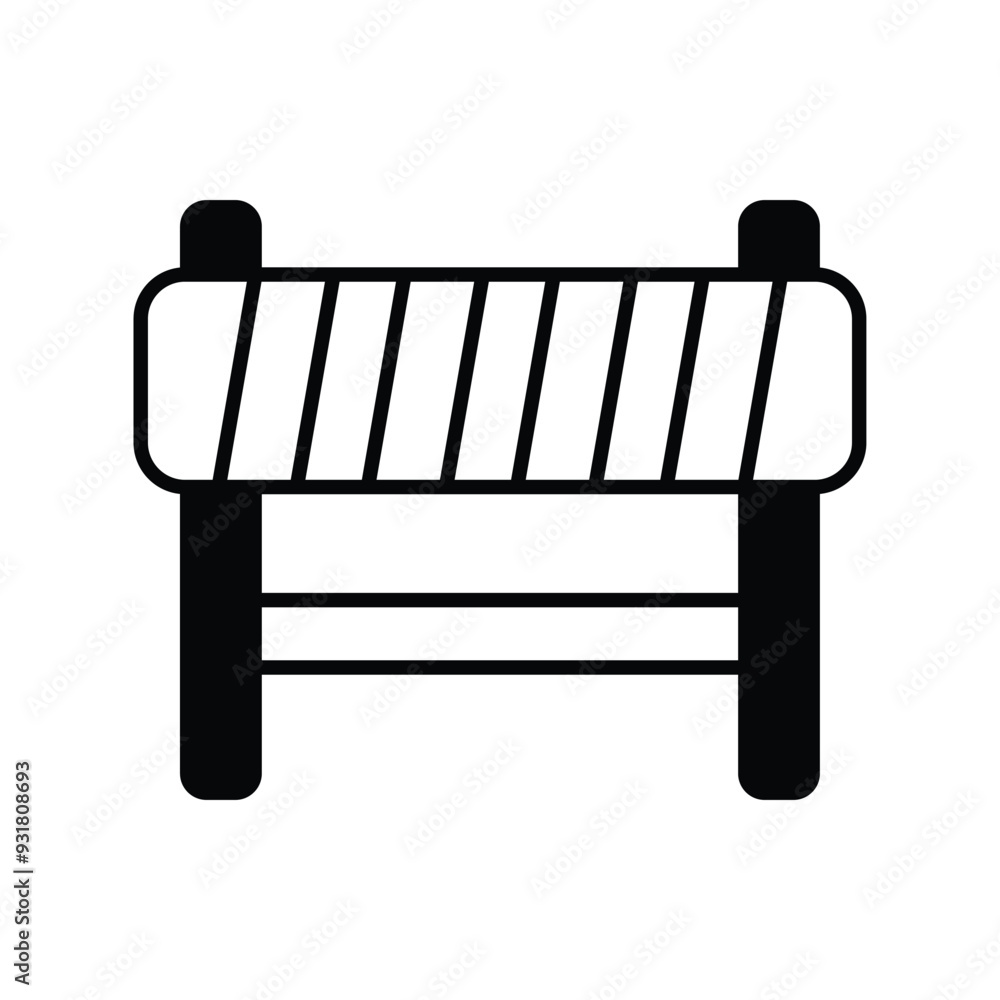 road block glyph icon with white background vector stock illustration road block glyph icon with white background vector stock illustration