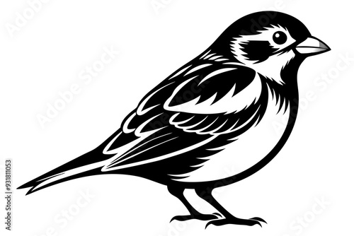 Sparrow silhouette vector illustration