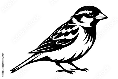 Sparrow silhouette vector illustration