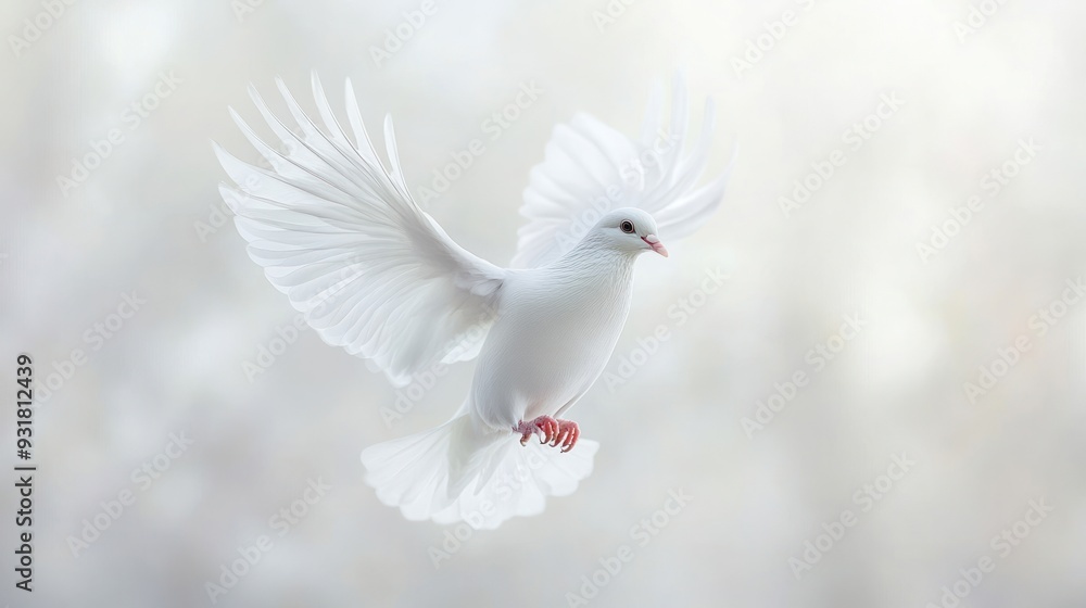 Obraz premium White Dove in Flight