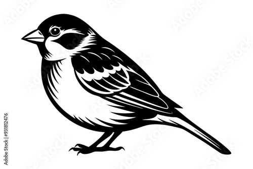 Sparrow silhouette vector illustration