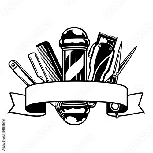 Barber Tools | Fashion Dad | Hair Stylist | Hair Grooming | Barbershop Signage | Barber | Men Barbershop | Hairdresser | Original Illustration | Vector and Clipart | Cutfile and Stencil