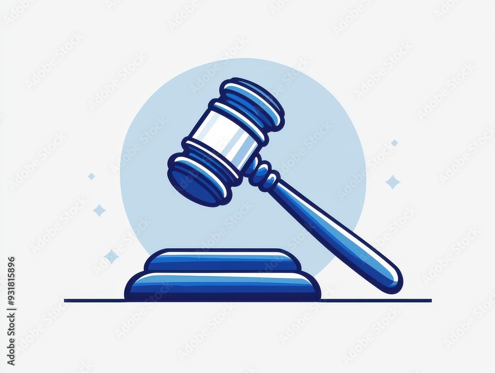 A colorful illustration of a judicial gavel on a stand, symbolizing justice and legal proceedings in a modern design. A colorful illustration of a judicial gavel on a stand, symbolizing justice and legal proceedings in a modern design.