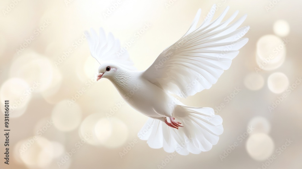 Fototapeta premium White Dove in Flight