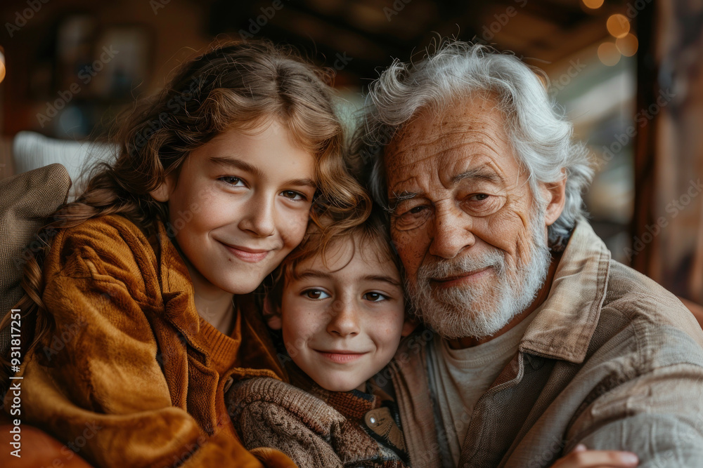 Cozy family time in a dusk living room Cozy family time in a dusk living room