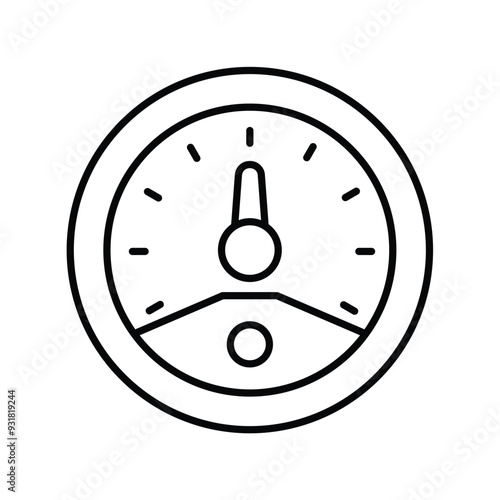 mileage line icon with white background vector stock illustration