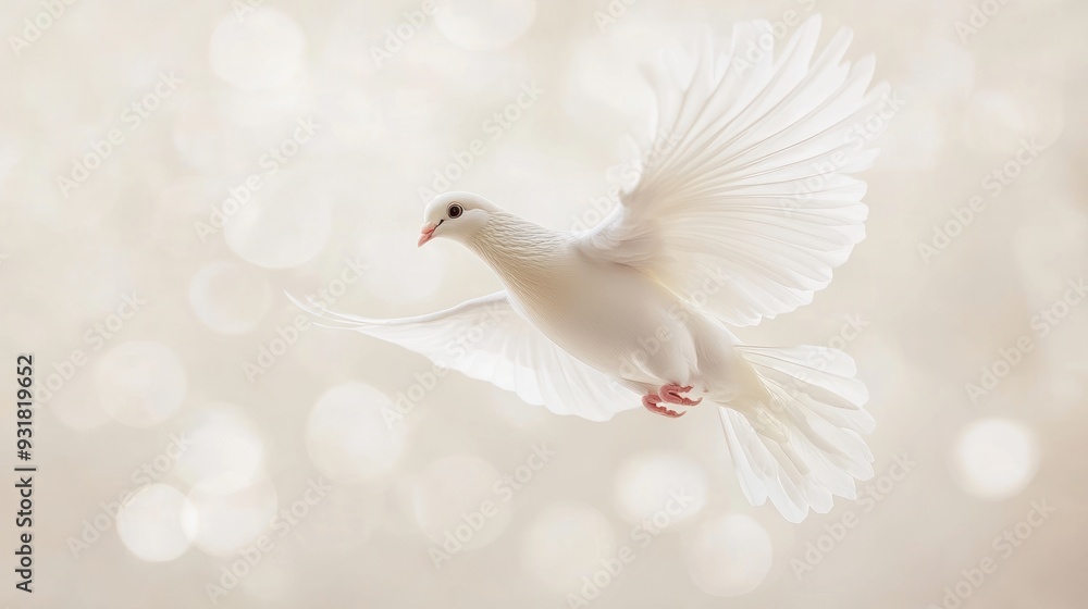 Obraz premium White Dove in Flight