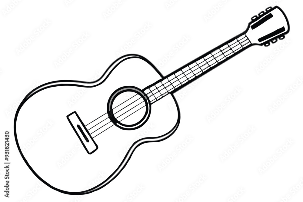 A Guitar line art vector illustration A Guitar line art vector illustration