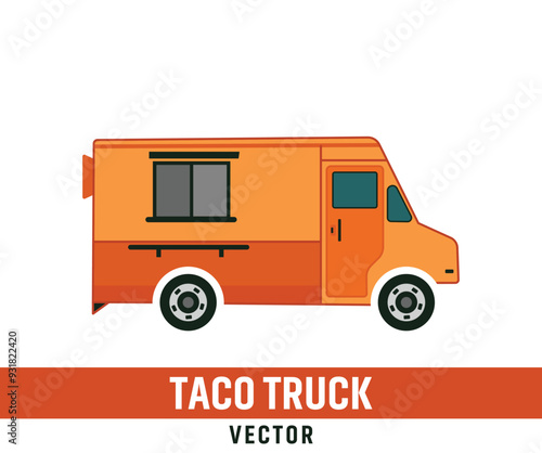 Taco Truck Illustration Vector Collection Set, Eye-Catching Taco Truck Vector Illustration for Themed Parties, Food Blogs, and Merchandising Isolated Outline Icon Set.