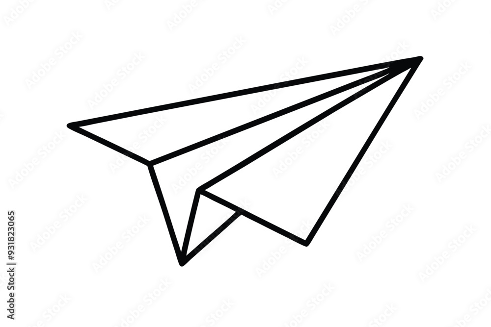 A Paper airplane icon line art vector illustration A Paper airplane icon line art vector illustration