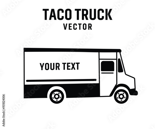 Taco Truck Illustration Vector Collection Set, Eye-Catching Taco Truck Vector Illustration for Themed Parties, Food Blogs, and Merchandising Isolated Outline Icon Set.