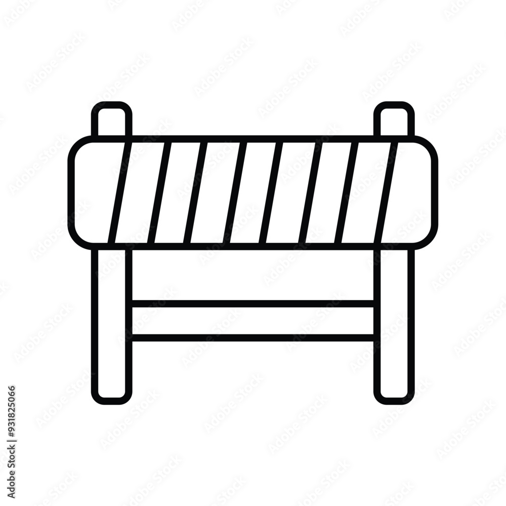 road block line icon with white background vector stock illustration road block line icon with white background vector stock illustration