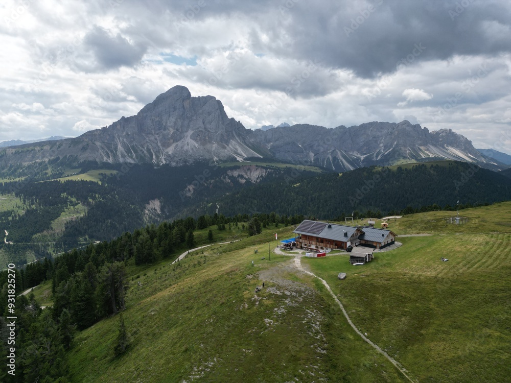 Sass de Putia Aerial view of the Dolomites mountain landscape in Trentino, South Tyrol in Northern Italy. Sass de Putia Aerial view of the Dolomites mountain landscape in Trentino, South Tyrol in Northern Italy.