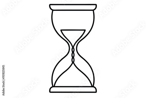An hourglass line art vector illustration