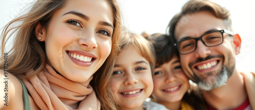 Happy Family Portrait With Big Smiles