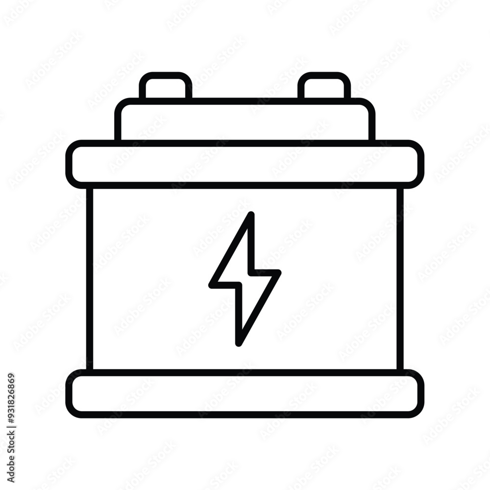 car battery line icon with white background vector stock illustration car battery line icon with white background vector stock illustration