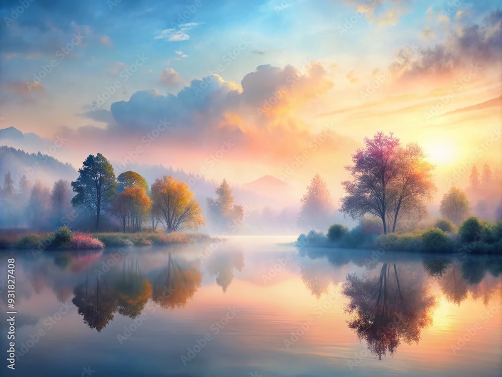 Ethereal Abstract Landscape with Soft Hues Ethereal Abstract Landscape with Soft Hues