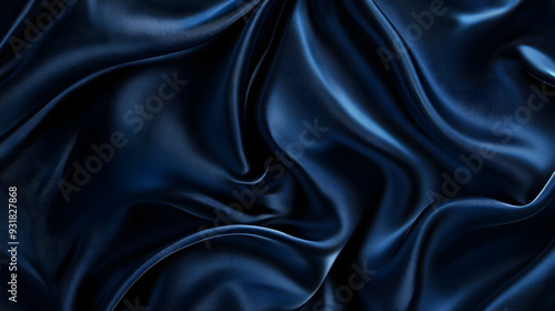 Wallpaper Mural Dark blue abstract background. Silk satin. Curtain, drapery. Shiny fabric. Dark. Wavy soft pleats. Navy blue elegant luxury background. Liquid wave effect. Torontodigital.ca