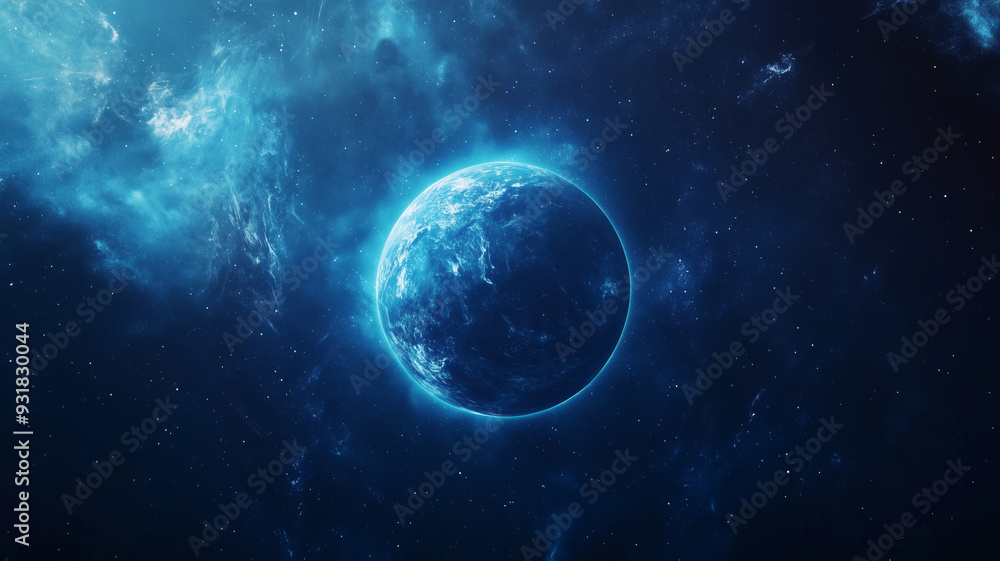 Fototapeta premium Blue Planet in Deep Space