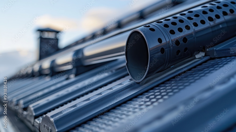 Closeup of a Roof with Ventilation Pipes Closeup of a Roof with Ventilation Pipes