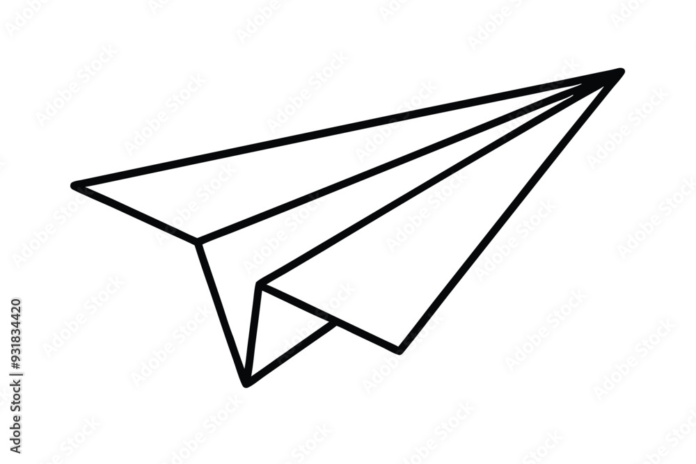 Paper airplane icon line art vector illustration Paper airplane icon line art vector illustration