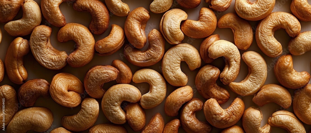 Close-up of Roasted Cashew Nuts with Golden Hues Close-up of Roasted Cashew Nuts with Golden Hues