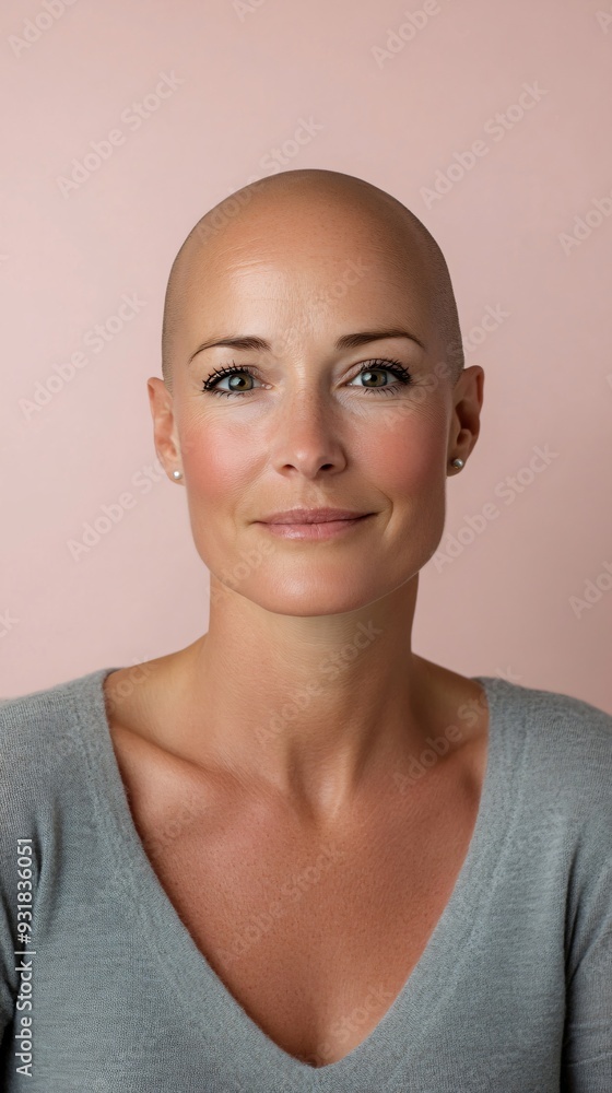 Breast cancer survivor with radiant smile on pink background. Studio portrait style. Cancer victory and recovery concept. Design for survivor stories and treatment success campaigns Breast cancer survivor with radiant smile on pink background. Studio portrait style. Cancer victory and recovery concept. Design for survivor stories and treatment success campaigns