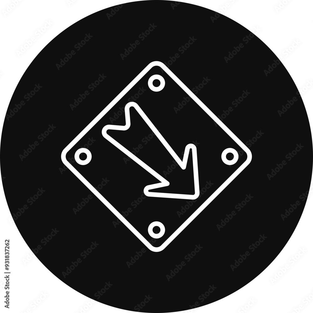 Down Right Arrow Vector Icon Design Down Right Arrow Vector Icon Design