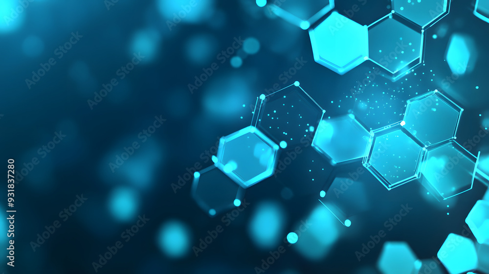 Abstract turquois technology hexagonal background Abstract turquois technology hexagonal background