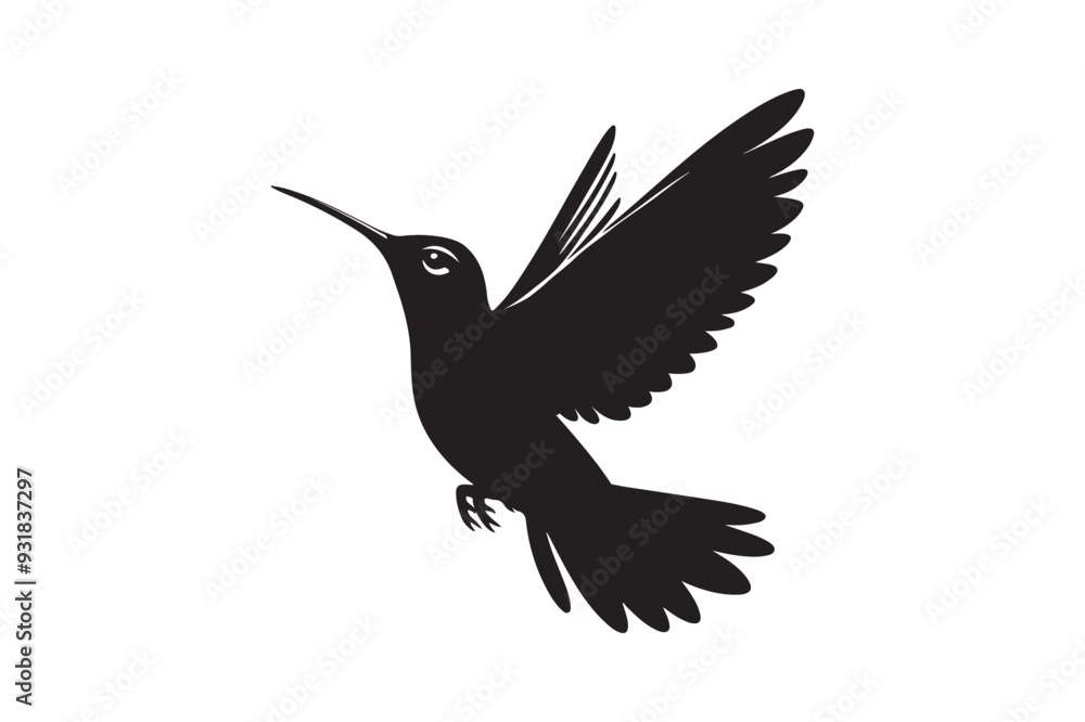 Fototapeta premium Hummingbird silhouette vector illustration