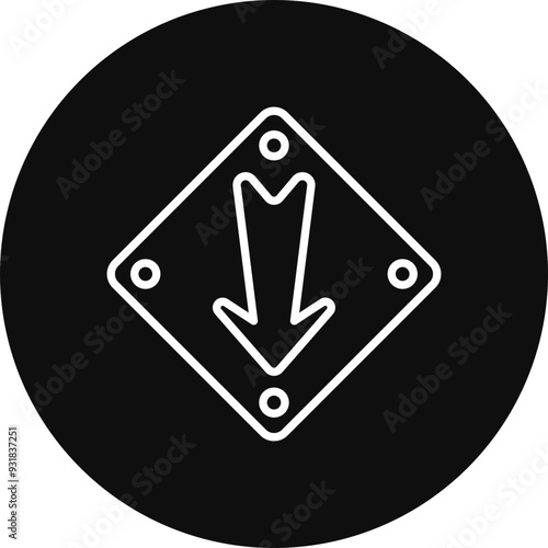 Down Arrow Vector Icon Design