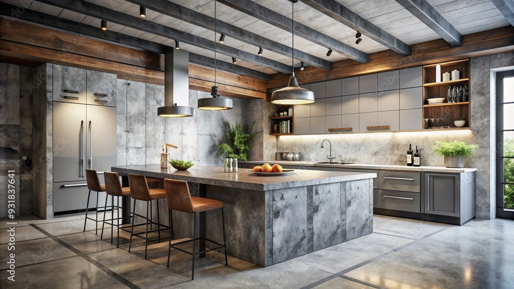 Industrial Marble Edge: Concrete textures, exposed beams, edgy aesthetic, gray, marble Industrial Marble Edge: Concrete textures, exposed beams, edgy aesthetic, gray, marble