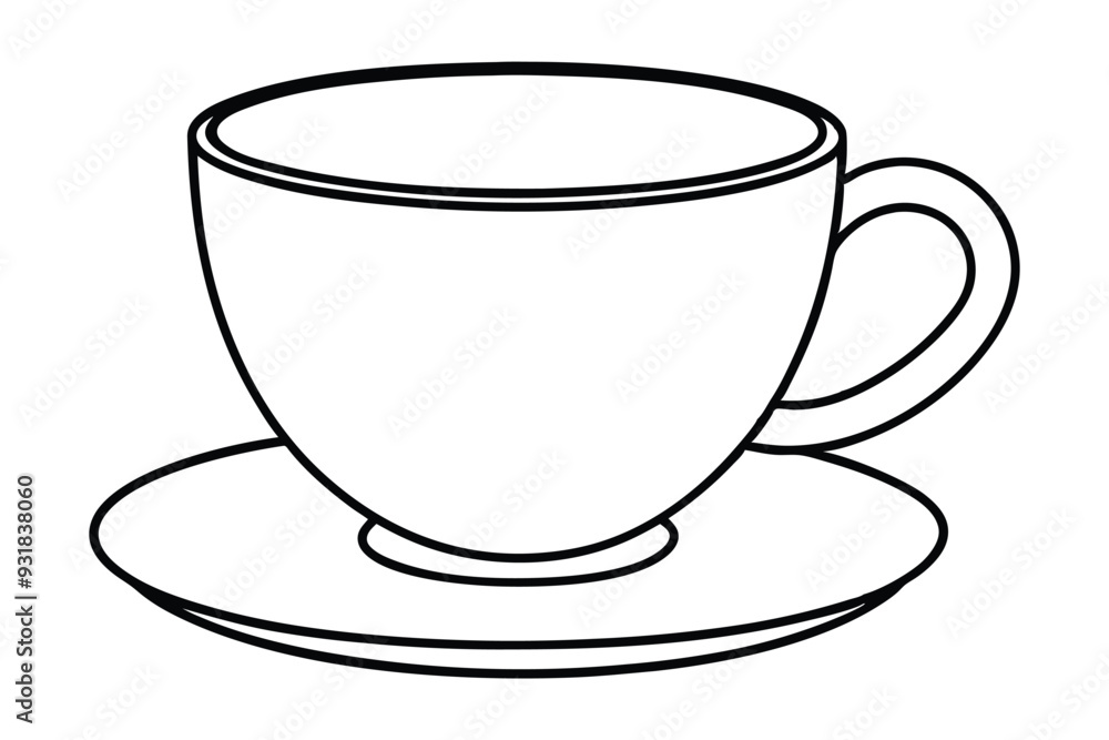 Tea cup line art vector illustration Tea cup line art vector illustration