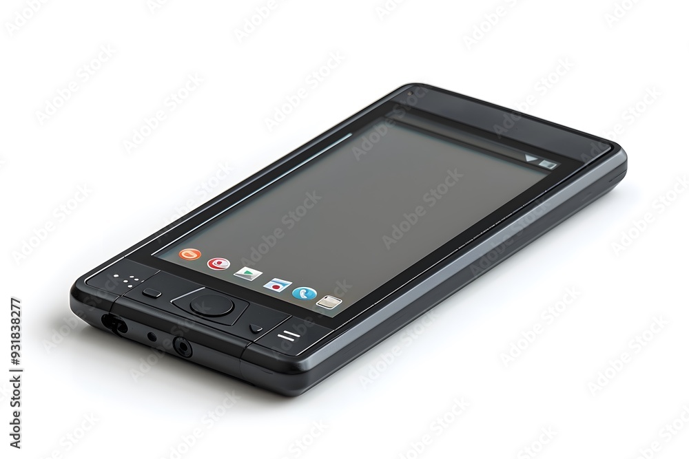 Sleek Black Smartphone with Touchscreen Display and Minimalist Design Sleek Black Smartphone with Touchscreen Display and Minimalist Design