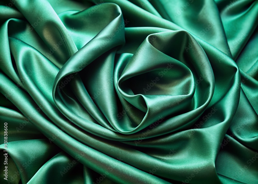 Obraz premium Jade Silk: Tranquil, emerald-hued silk with a soft drape and delicate sheen, reminiscent of precious gemstones.