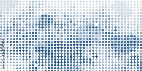 Wallpaper Mural repeating minimalist halftone pattern with small blue circles arranged in a grid Torontodigital.ca