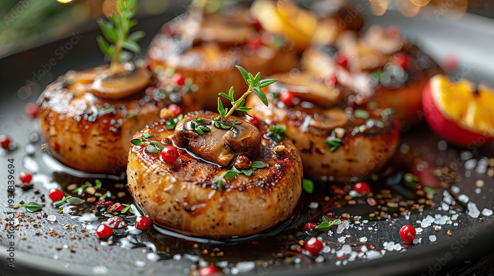 Artful gourmet mushrooms in evening light Artful gourmet mushrooms in evening light
