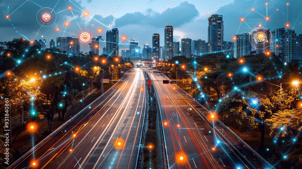 Smart city with self-driving transport Smart city with self-driving transport