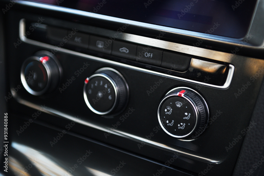 Fototapeta premium Car air condition temperature controlling switch. 