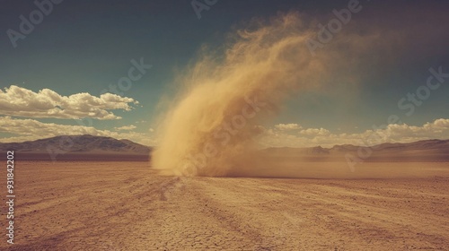 Dust Devil in Desert.