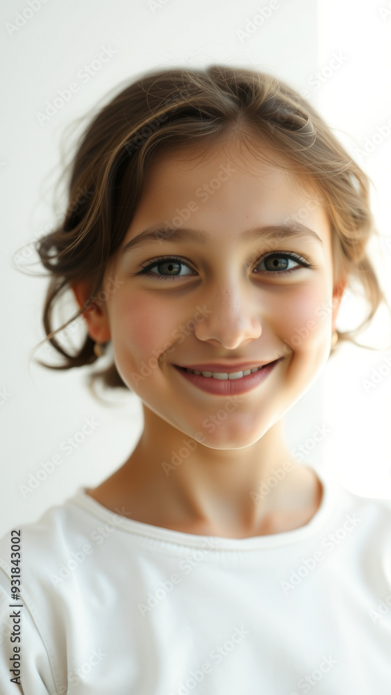 Portrait of a smiling young girl with brown hair Portrait of a smiling young girl with brown hair