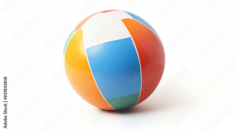 A beach ball set against a white background. A beach ball set against a white background.