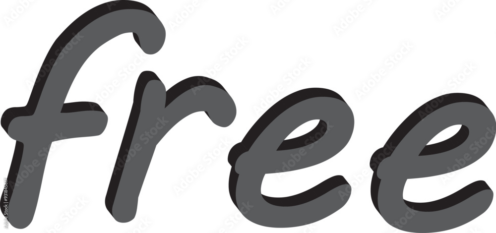 3d rendered illustration of free typography 3d rendered illustration of free typography