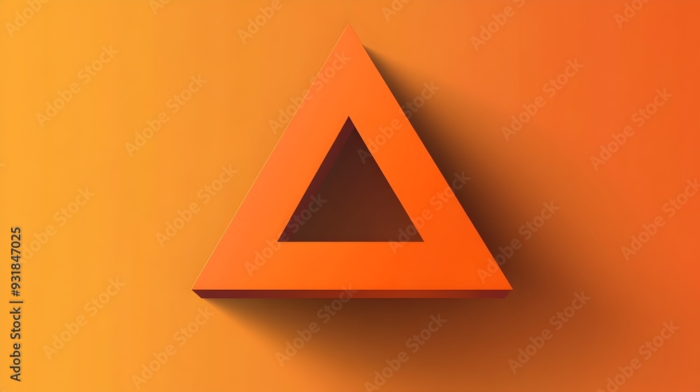 Minimalist Orange Triangle Logo with Futuristic Shadow Effect Minimalist Orange Triangle Logo with Futuristic Shadow Effect