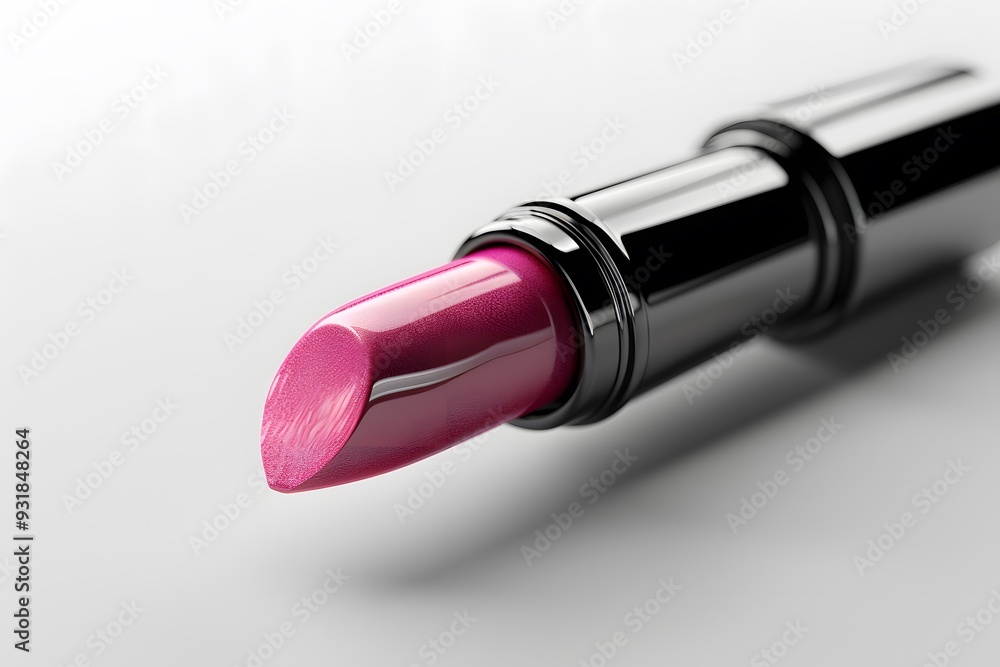 Vibrant Pink Lipstick in Sleek Black Packaging Vibrant Pink Lipstick in Sleek Black Packaging